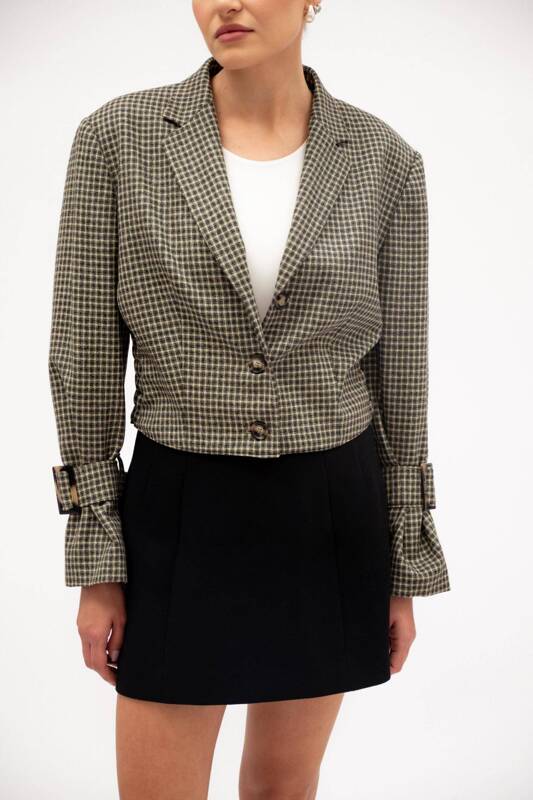 GREEN CHECKED MODEL No5 BLAZER