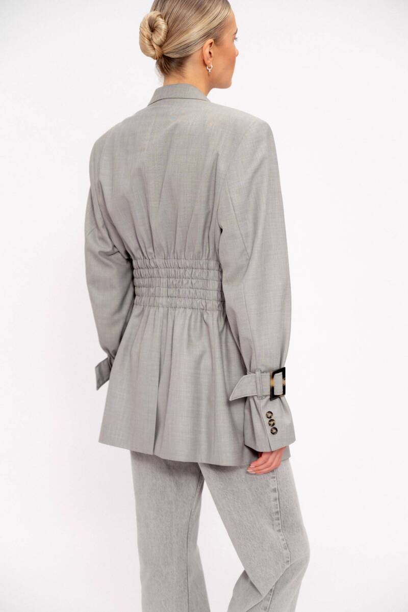 GREY FITTED JACKET WITH BUCKLES MODEL No6