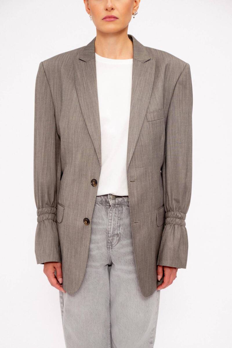 GREY STRIPED JACKET MODEL No2