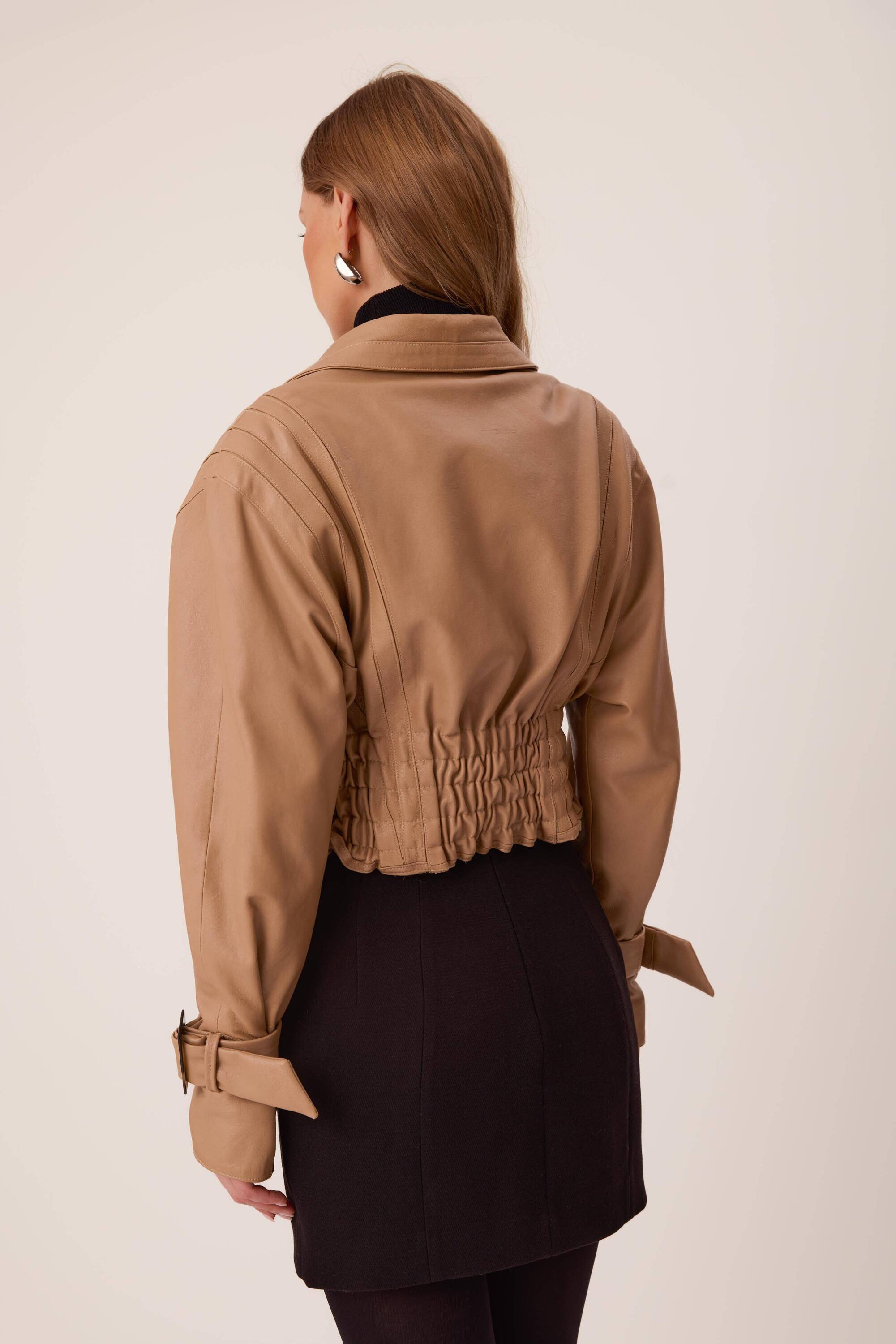 BEIGE LEATHER JACKET