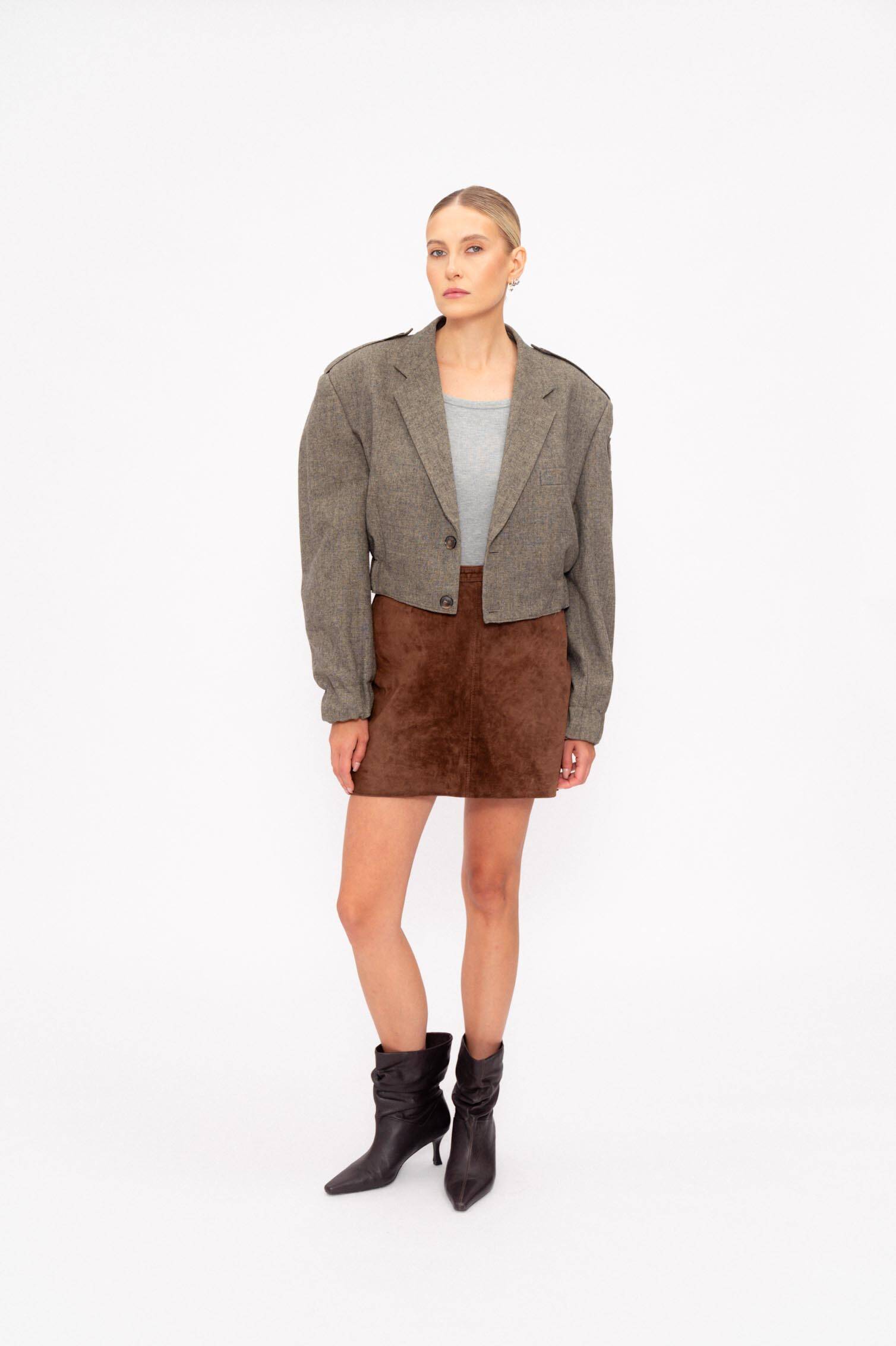 KHAKI OVERSIZE BOMBER JACKET