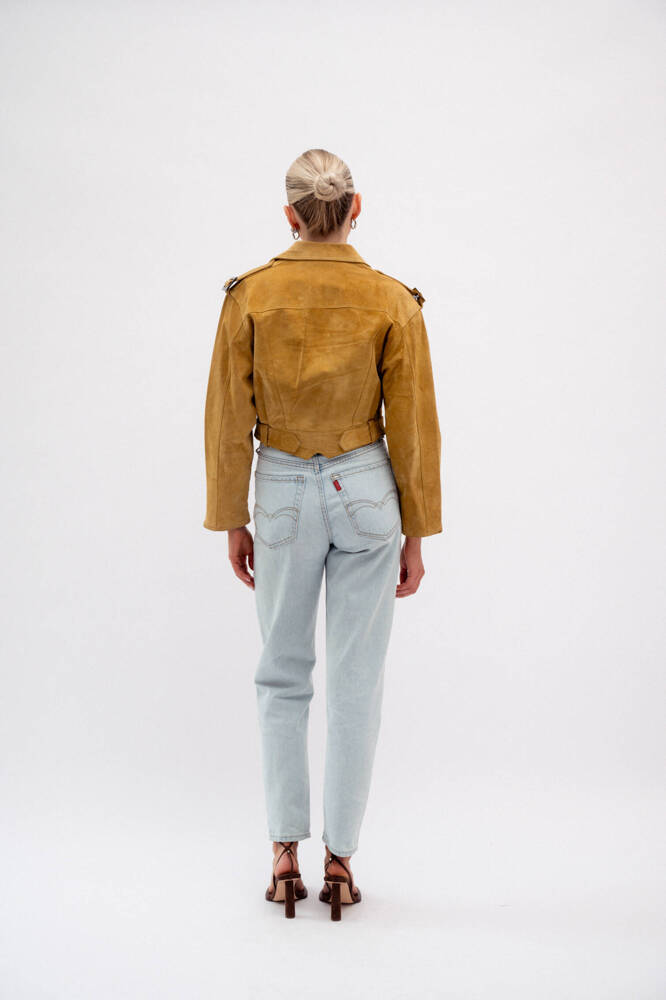 MUSTARD SUEDE LEATHER JACKET