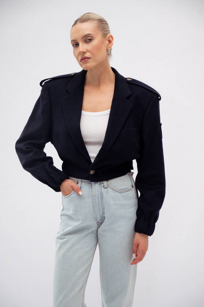 NAVY BLUE BOMBER JACKET