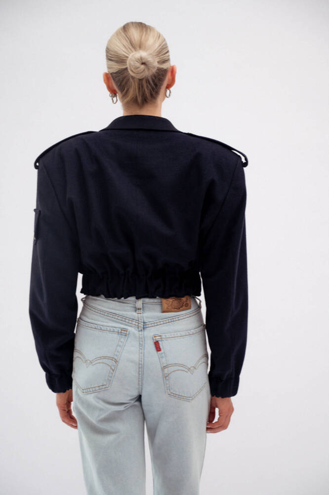 NAVY BLUE BOMBER JACKET