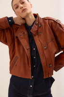 RED LEATHER JACKET WITH EPADS