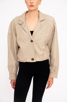 BEIGE LEATHER JACKET