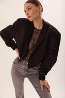 BLACK PLAIN BOMBER JACKET