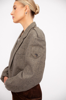 GREY OVERSIZE BOMBER JACKET