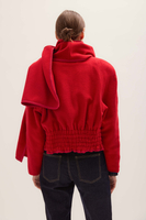 RED WOOL JACKET WITH SCARF