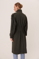 MIDI DARK GREEN WOOL COAT