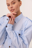 LONG BLUE FITTED SHIRT WITH EPAGUNS