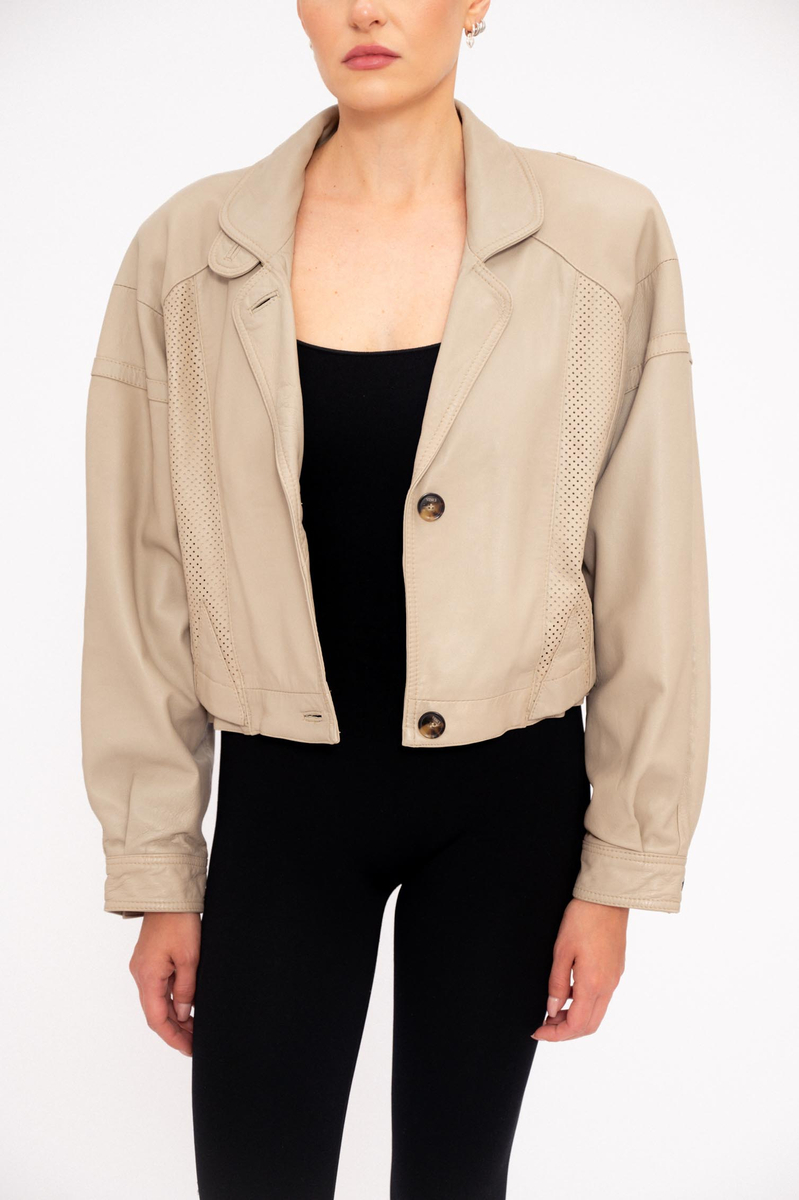 BEIGE LEATHER JACKET