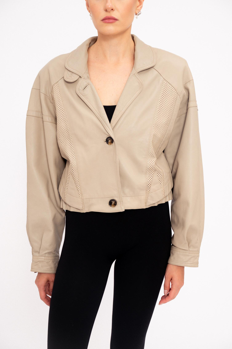 BEIGE LEATHER JACKET