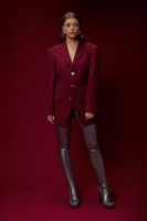 WAISTED BURGUNDY BLAZER MODEL No4