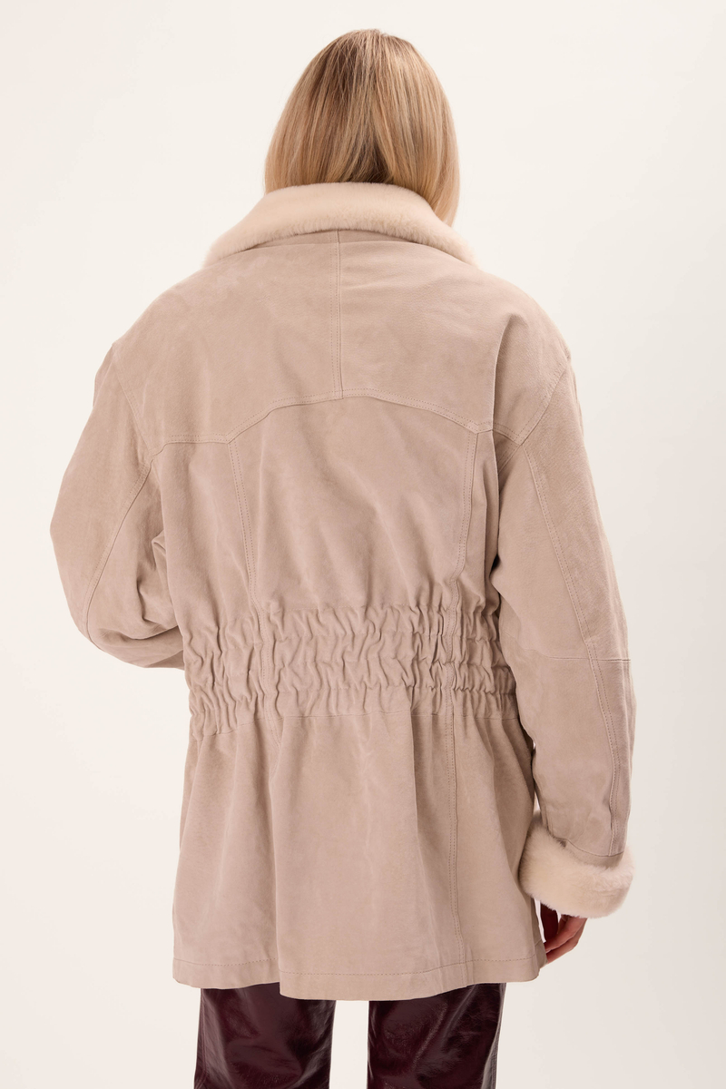 LONG LIGHT WAISTED NATURAL SHEEPSKIN