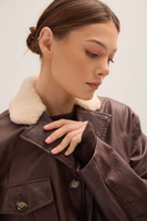 LONG WAISTED LEATHER AVIATOR JACKET