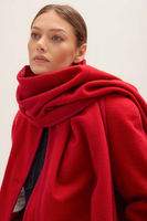 RED WOOL JACKET WITH SCARF