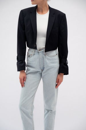 BLACK SHORT No5 BLAZER WITH BUCKLES