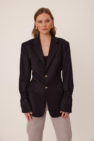 LONG BLACK FITTED CLASSIC BLAZER MODEL No2