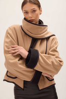 BEIGE WOOL JACKET WITH SCARF