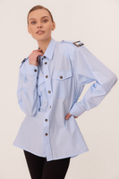 LONG BLUE FITTED SHIRT WITH EPAGUNS