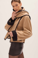 BEIGE WOOL JACKET WITH SCARF