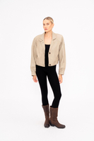 BEIGE LEATHER JACKET