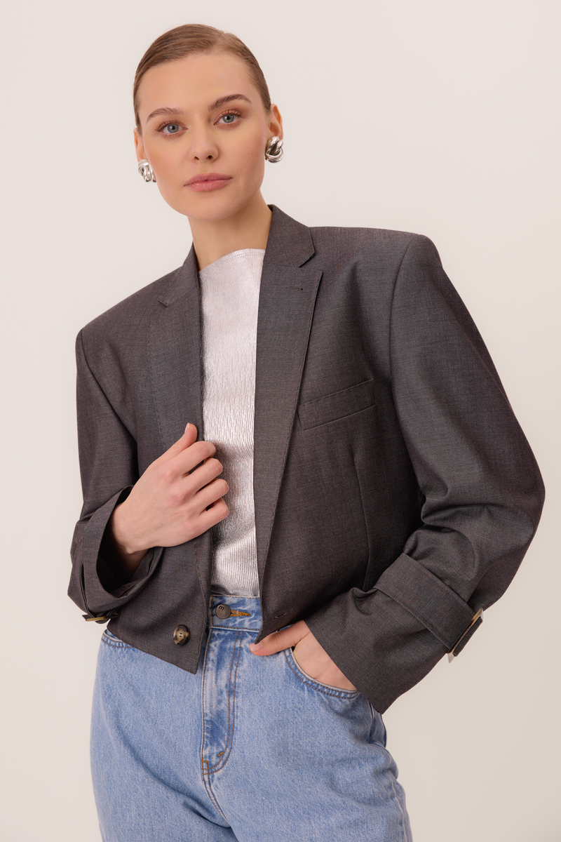 GREY FITTED JACKET MODEL No5